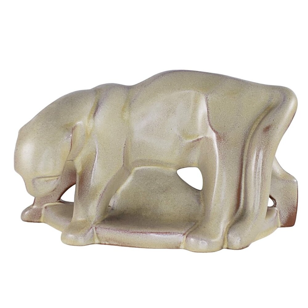 Frankoma Ocelot Bookend Puma Mountain Lion Cougar Desert Gold HTF #112